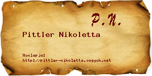 Pittler Nikoletta névjegykártya