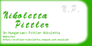 nikoletta pittler business card